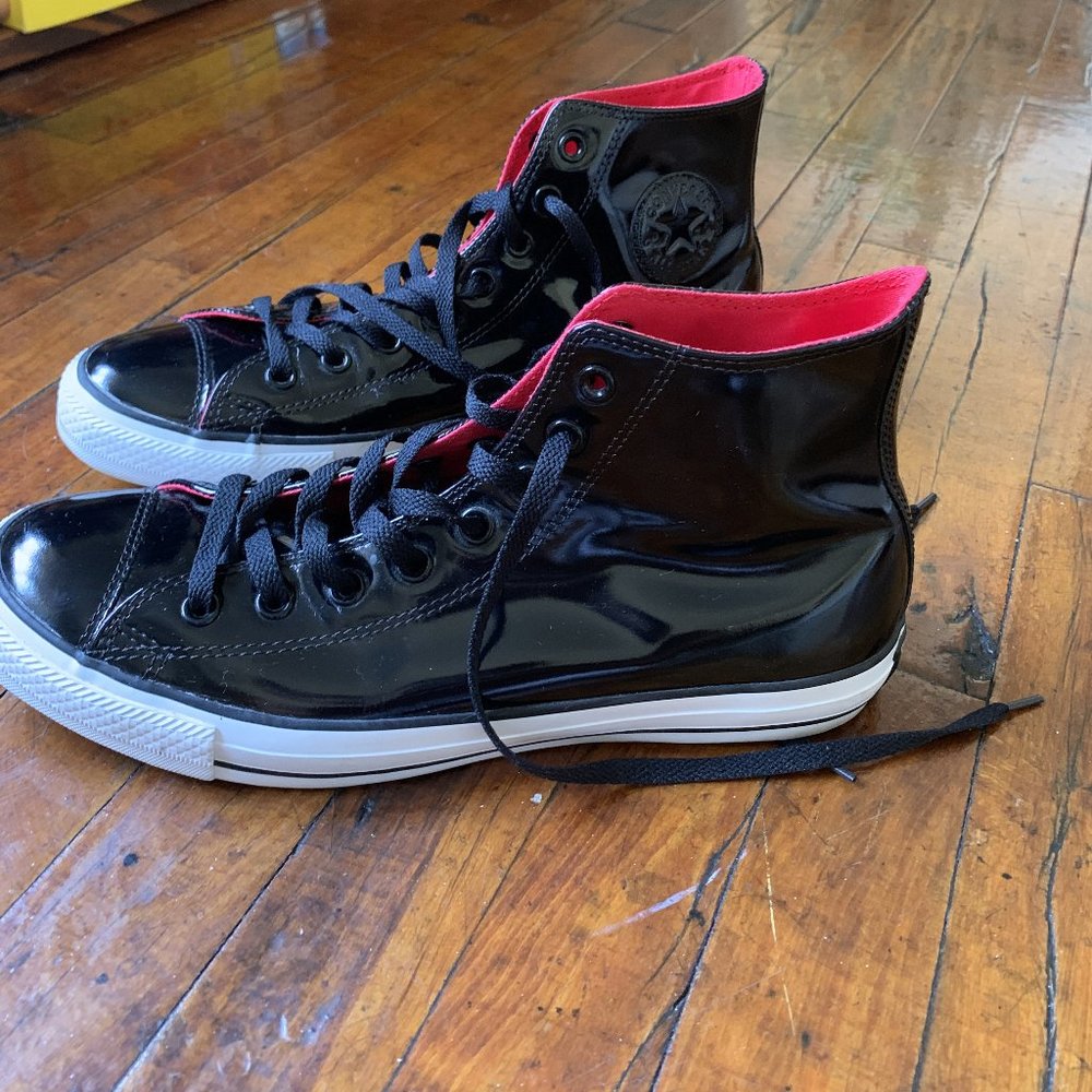 Converse All Star Leather High Tops (Black)
